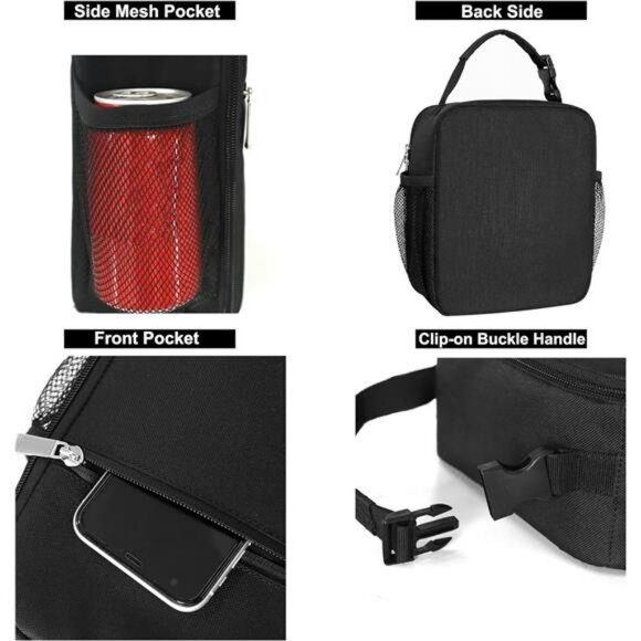 small insulated lunch box bag for adults reusable cooler tote for work travel bl - Picture 4 of 7